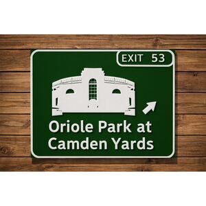 Oriole Park at Camden Yards Exit 53 Sign Baltimore Maryland Stadium Street Road